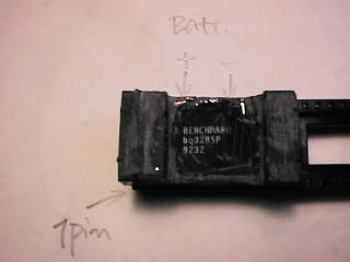 リチウム電池(CR1632)を外したところ(BENCHMARQ bq3285p 9232)