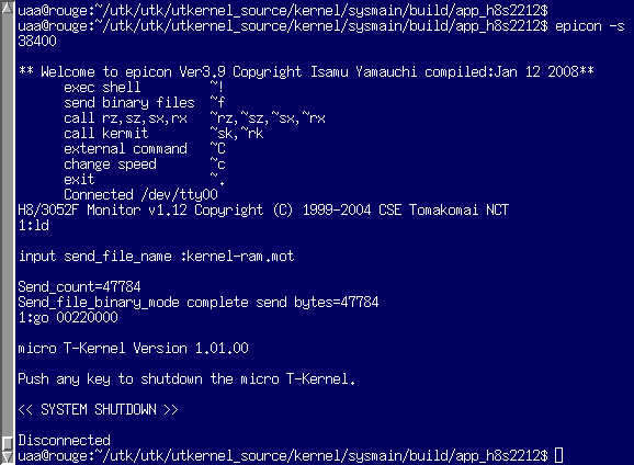 uT-Kernel 1.01.00 on H8/3052